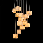 Люстра подвесная с квадратными плафонами из натурального камня Glowing Spheres варинант исполнения - 1 | Loft Concept в Самаре