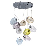 Люстра каскадная с 9-ю разноцветными стеклянными плафонами Kaleido варинант исполнения - 2 | Loft Concept в Самаре