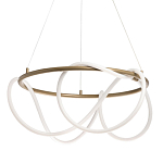 Люстра подвесная круглая золотого цвета с белыми изогнутыми световыми линиями Luke Lampco Tracer Lamp варинант исполнения - 1 | Loft Concept в Самаре