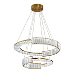 Светодиодная двухъярусная кольцевая люстра из хрусталя и стали и с пультом для регулировки света Maude Crystal Light варинант исполнения - 2 | Loft Concept в Самаре