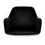 Стул с мягкой черной обивкой из велюра и подъемно-поворотным механизмом на колесиках Harper Black варинант исполнения - 3 | Loft Concept в Самаре