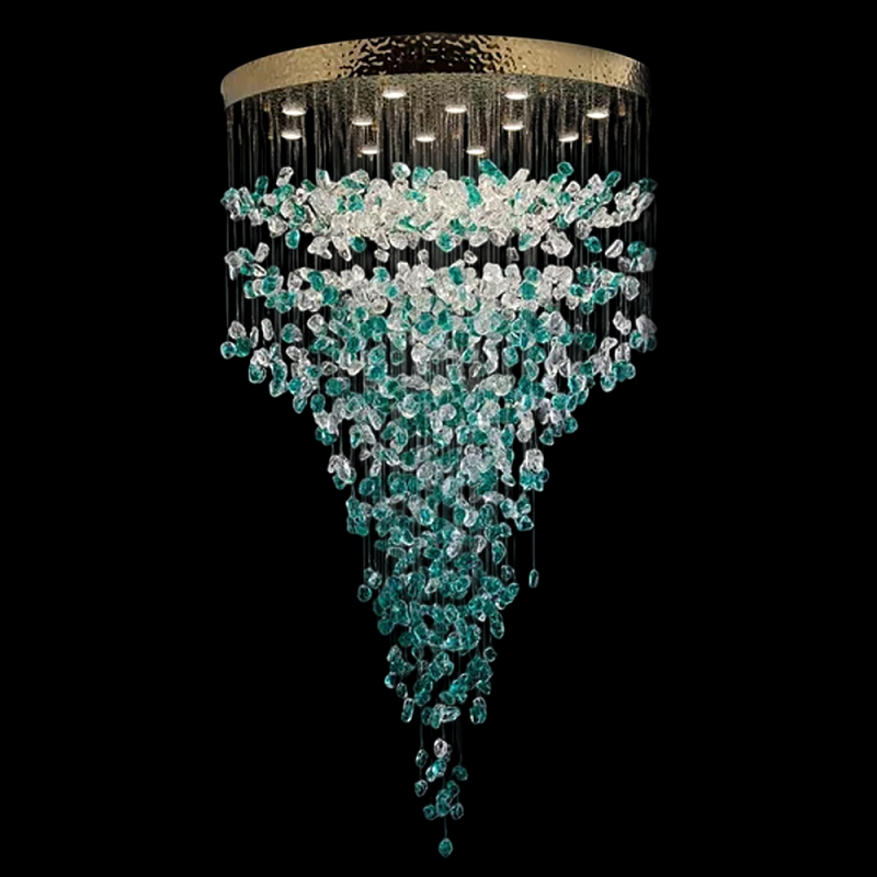 Люстра зеленая каскадная Green Light CascadeDroplet Chandelier Золотой Прозрачный Зеленый Люстра зеленая каскадная Green Light CascadeDroplet Chandelier Золотой Прозрачный Зеленый в Самаре | Loft Concept