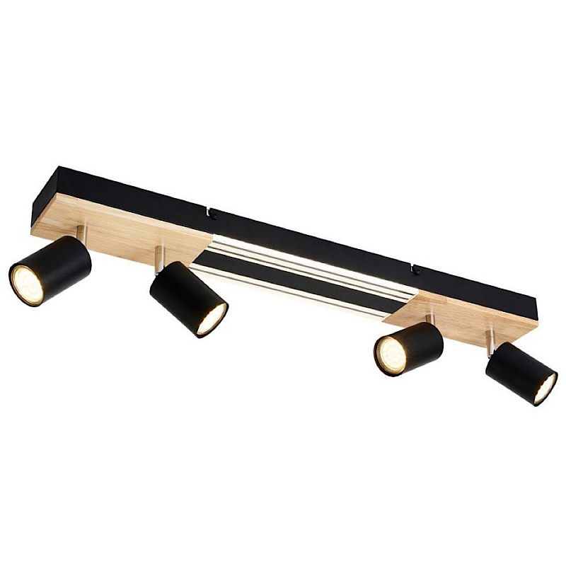 Потолочный светильник черный 70см GAVIN WOOD Черный матовый Прозрачный в Самаре | Loft Concept 