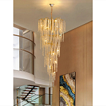 Люстра многоярусная с каркасом из металла и прозрачными подвесками FAIRYTREE Light варинант исполнения - 6 | Loft Concept в Самаре