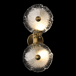 Бра с ветвистыми бронзовыми элементами и стеклянными рифлеными дисками Textured Glass Bra варинант исполнения - 3 | Loft Concept в Самаре