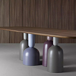 Обеденный стол деревянный с разноцветными фигурными ножками Cop варинант исполнения - 3 | Loft Concept в Самаре