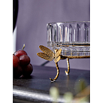 Чаша из прозрачного стекла на бронзовых ножках в виде стрекоз Eden Garden варинант исполнения - 4 | Loft Concept в Самаре