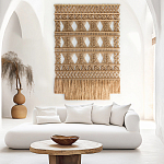 Панно на стену плетеное Макраме бежевый цвет  варинант исполнения - 1 | Loft Concept в Самаре