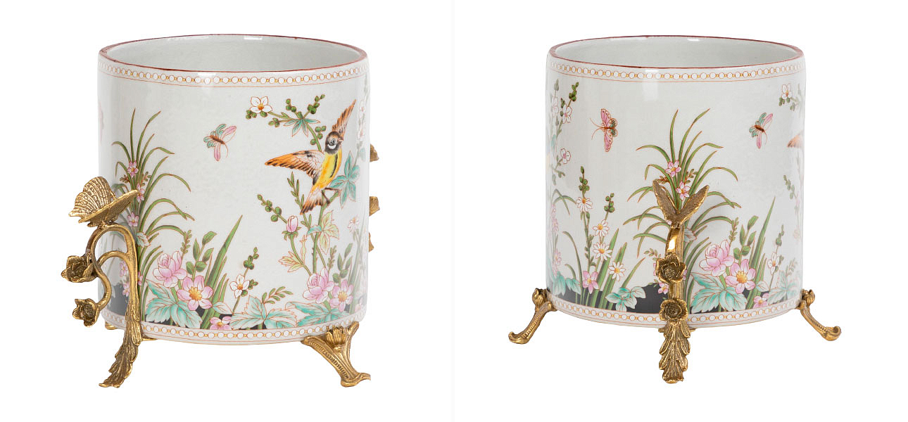 Ваза с орнаментом и бронзовыми элементами Iris - Loft-Concept в Самаре