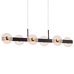 Линейный подвесной светильник с круглыми плафонами и золотистыми акцентами Aurelia Circles варинант исполнения - 1 | Loft Concept в Самаре