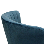 Барный стул со спинкой на 4-х деревянных ножках Синий Велюр Ava Charm варинант исполнения - 5 | Loft Concept в Самаре