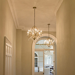 Люстра подвеная с 4-мя лампами и стеклянными подвесками в классическом стиле Feiss варинант исполнения - 2 | Loft Concept в Самаре