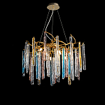 Люстра на подвесе с каркасом из металла и цветными подвесками из стекла Droplet Chandelier варинант исполнения - 3 | Loft Concept в Самаре