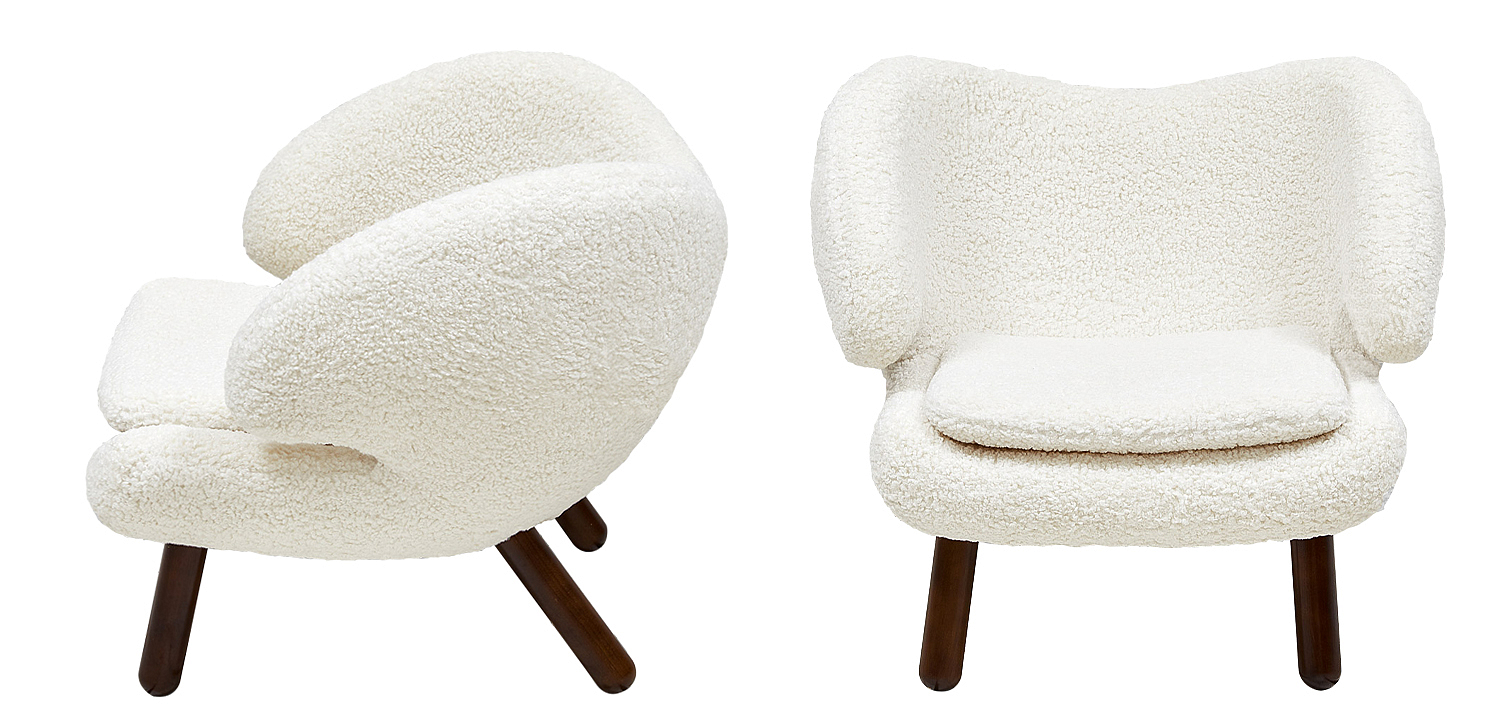 Кресло из белой ткани букле с ножками из массива ясеня Boucle Caldwell White Armchair Кресло из белой ткани букле с ножками из массива ясеня Boucle Caldwell White Armchair - Loft-Concept в Самаре