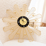 Часы настенные из металла в виде солнца с чёрным циферблатом Mirror Tower Clock варинант исполнения - 4 | Loft Concept в Самаре