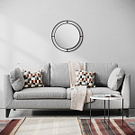 Настенное зеркало круглой формы в черной металлической раме BUBBLE MIRROR BLACK варинант исполнения - 3 | Loft Concept в Самаре