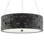 Люстра в форме цилиндра с чёрным фактурным абажуром Round Necklines варинант исполнения - 4 | Loft Concept в Самаре