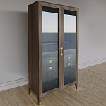 Дизайнерский шкаф витрина Elsa Dreams Walnut с 4-мя ящиками варинант исполнения - 3 | Loft Concept в Самаре