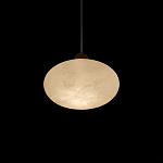 Подвесной светильник с плафоном в виде эллипса из белого алебастра Cryptocrystalline Stone варинант исполнения - 4 | Loft Concept в Самаре