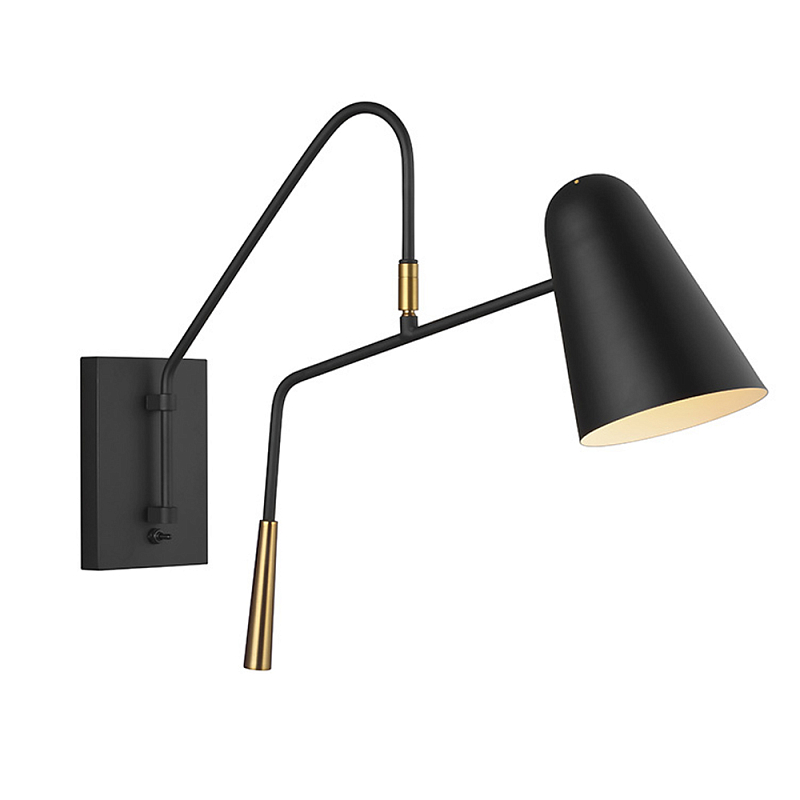 Бра черного цвета с конусным плафоном Feiss Черный Латунь в Самаре | Loft Concept 