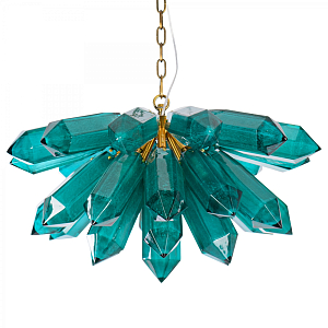 Unique Crystal Cluster Illuminated Sculpture by Jeff Zimmerman Люстра бирюзовое стекло