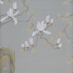 Обои ручная роспись Summer Night Blossom Colourway SC-122 on Wood Ash slub silk варинант исполнения - 2 | Loft Concept в Самаре