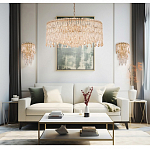 Люстра круглая с хрустальными подвесками на золотистом каркасе Roul Crystal Light варинант исполнения - 11 | Loft Concept в Самаре