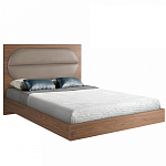 Кровать двуспальная с высоким изголовьем из дерева и подушек из экокожи Modern Look варинант исполнения - 1 | Loft Concept в Самаре