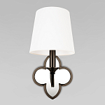 Бра с белым текстильным абажуром и декоративным основанием в виде четырехлистника с зеркальной вставкой Vitorino варинант исполнения - 6 | Loft Concept в Самаре