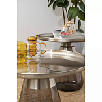 Кофейный столик с основанием из закаленного стекла Classic Round Gray Table варинант исполнения - 3 | Loft Concept в Самаре