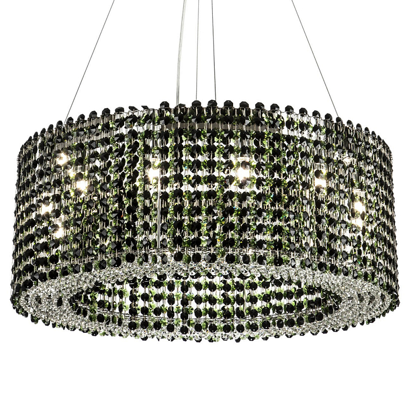 Круглая люстра с хрустальными подвесками Crystal Art Chrome Green Chandelier 12 Хром Зеленый Черный Круглая люстра с хрустальными подвесками Crystal Art Chrome Green Chandelier 12 Хром Зеленый Черный в Самаре | Loft Concept