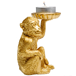 Подсвечник золотая обезьяна с блюдцем Golden Monkey варинант исполнения - 2 | Loft Concept в Самаре