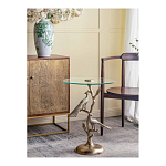 Столик с круглой стеклянной столешницей и корпусом в виде двух павлинов на ветке Table Two Peacocks варинант исполнения - 6 | Loft Concept в Самаре