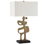 Настольная лампа с фигурным каркасом и прямоугольным тканевым абажуром Brutalist Profile варинант исполнения - 4 | Loft Concept в Самаре