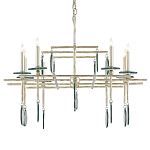 Люстра линейная с круглыми прозрачными подвесками  Horizontal Rectangular Chandelier варинант исполнения - 4 | Loft Concept в Самаре