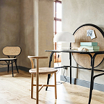 Письменный стол с круглой плетёной панелью для крепления заметок Allegory варинант исполнения - 2 | Loft Concept в Самаре