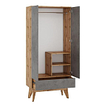 Шкаф с фасадом цвета серый бетон Grace of Furniture варинант исполнения - 2 | Loft Concept в Самаре