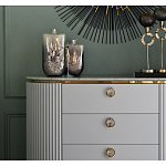 Комод белый овальный с мраморной столешницей Thoroughbass варинант исполнения - 3 | Loft Concept в Самаре