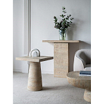 Столик приставной с квадратной столешницей Textured Cream Table варинант исполнения - 7 | Loft Concept в Самаре