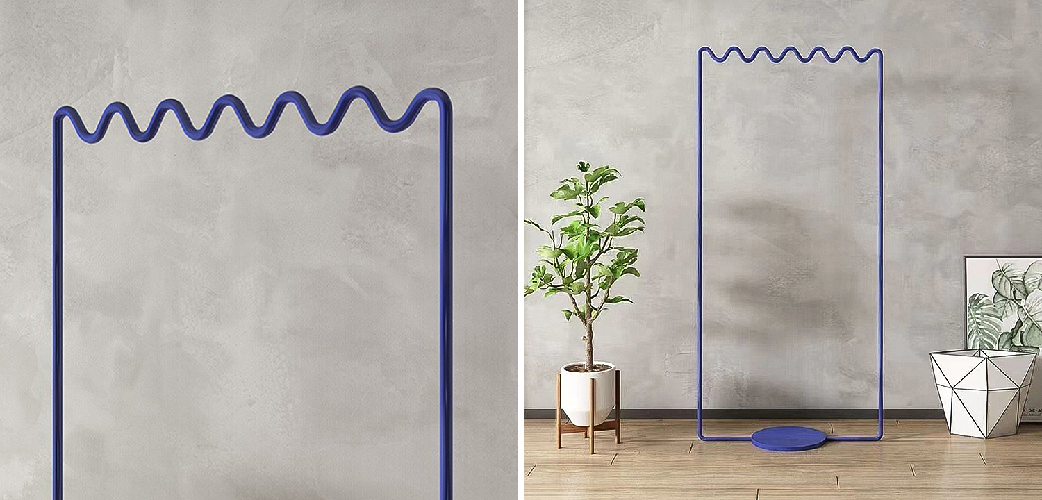 Вешалка Wave-shaped Hanger Rack Blue M Вешалка Wave-shaped Hanger Rack Blue M - Loft-Concept в Самаре