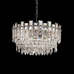 Круглая люстра с хрустальными подвесками на серебряном каркасе Gorgeous Crystal Light варинант исполнения - 1 | Loft Concept в Самаре