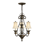 Люстра бронзового цвета с 3-мя кремовыми текстильными абажурами Hinkley варинант исполнения - 2 | Loft Concept в Самаре