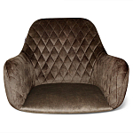 Барный стул со спинкой и подлокотниками на 4-х черных ножках Douglas Rhombus Коричневый Велюр варинант исполнения - 3 | Loft Concept в Самаре