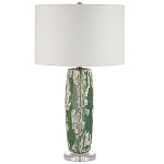 Настольная лампа керамическая с кремовым абажуром Scenic Column варинант исполнения - 5 | Loft Concept в Самаре