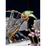 Чаша из прозрачного стекла на бронзовых ножках с фигурками попугаев Eden Garden варинант исполнения - 3 | Loft Concept в Самаре