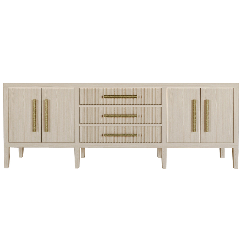 Большая VT-тумба Primo шпон Светлый дуб Древесина Золотой в Самаре | Loft Concept 