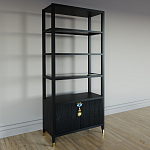 Стеллаж со стеклянными полками Elsa Dreams Black варинант исполнения - 1 | Loft Concept в Самаре