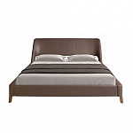 Кровать двуспальная с изголовьем из экокожи шоколадно-коричневого цвета Modern Look варинант исполнения - 4 | Loft Concept в Самаре