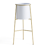 Кашпо из металла и латуни Elegance Elevated Planters белое варинант исполнения - 1 | Loft Concept в Самаре