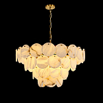 Люстра подвесная четырехъярусная с подвесками в форме дисков Cryptocrystalline Stone варинант исполнения - 1 | Loft Concept в Самаре